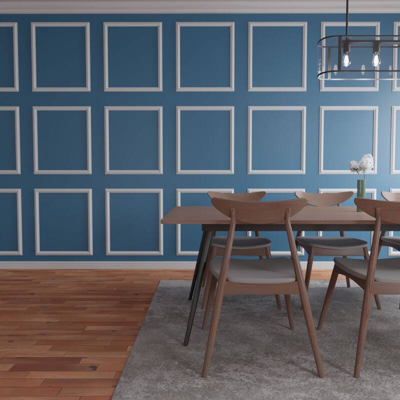 94 1/2"L Ashford Square Design Full Wall Wainscot Paneling Kit - Adjustable from Heights