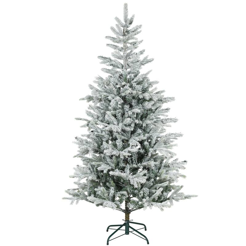 6 ft Artificial Frosted Christmas Tree with Realistic Branches - Green,White