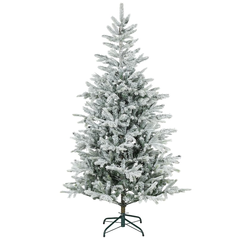 Artificial Frosted Christmas Tree - Realistic Branches - Green,White