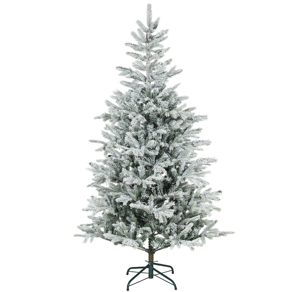 Artificial Frosted Christmas Tree - Realistic Branches - Green,White