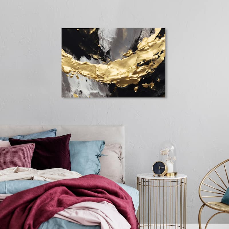 Wynwood Studio Abstract Coal Treasures Gold and Modern & Contemporary Wall Art Canvas Print - 24 x 36