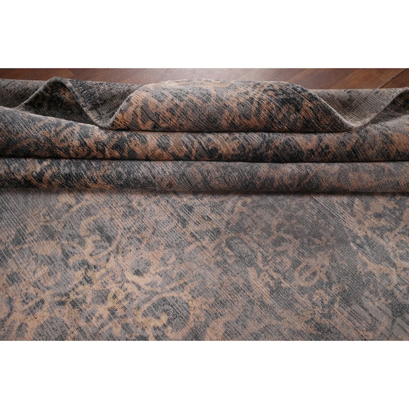 Multi-Color Abstract Indian Area Rug Handmade Wool Carpet - 7'11"x 10'1"