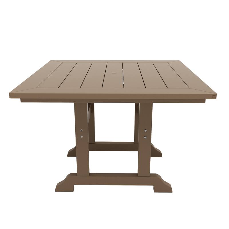 Laguna Hdpe All Weather Outdoor Patio Dining Set with Square Table, Arm Chairs (5-Piece Set)