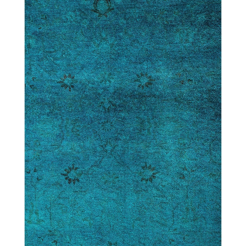Contemporary Overdyed Wool Hand Knotted Area Rug - 5' 2" x 12' 7"