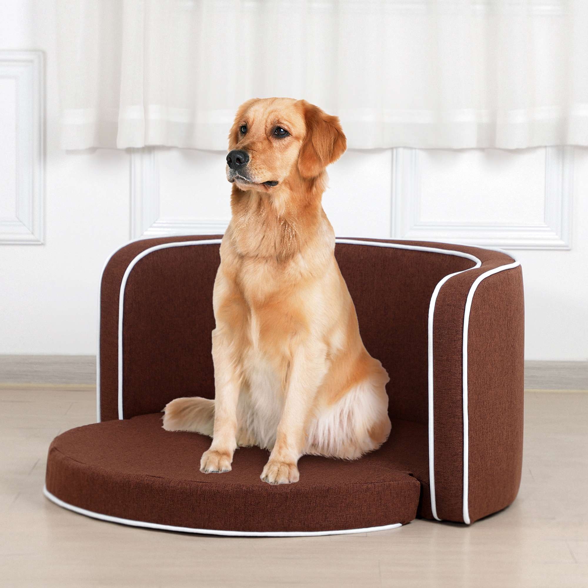 Round wooden best sale dog bed
