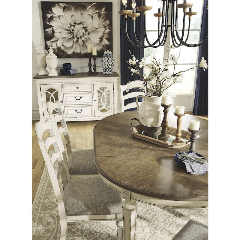 Signature Design by Ashley Realyn White / Light Brown 7-Piece Dining Package