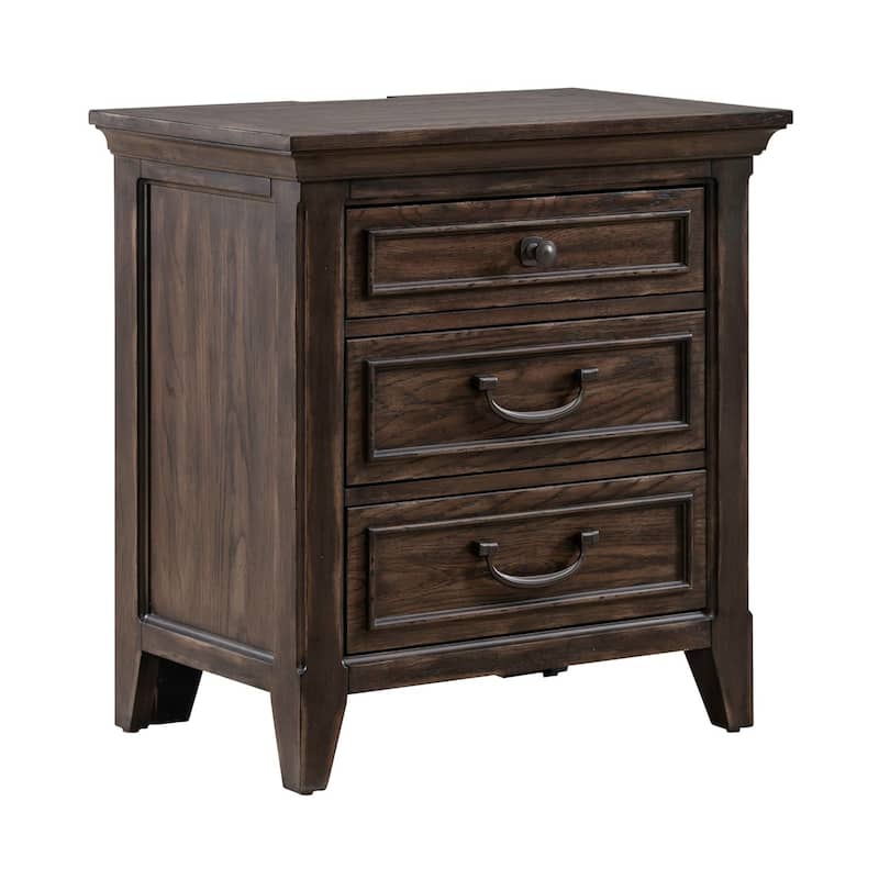 Paradise Valley Saddle Brown Panel Bed, Dresser and Mirror, & Nightstand