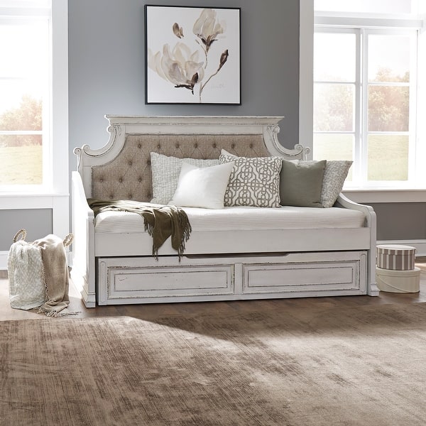 slide 2 of 7, Magnolia Manor Antique White Twin Daybed with Trundle Antique White - Twin