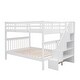 preview thumbnail 35 of 35, Full Over Full Stairway Bunk Bed with Shelves and Guardrails