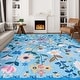 preview thumbnail 63 of 65, Nature Floral Non-Slip Machine Washable Colorful Modern Area Rug Rectangle 8' x 10' - Blue
