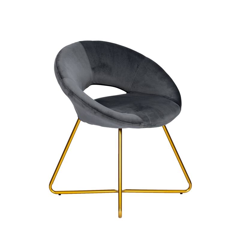 Porthos Home Reine Leisure Accent Chair, Velvet Upholstery, Gold Legs