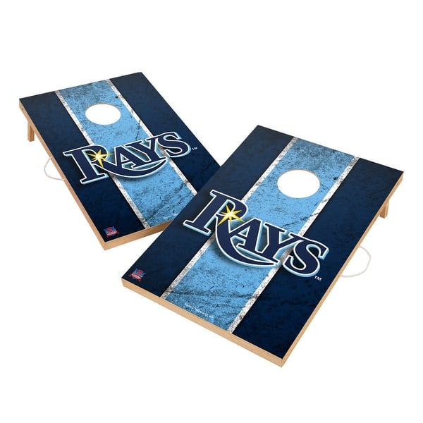 slide 2 of 5, Vintage Tampa Bay Rays MLB Regulation 2x4 Cornhole Set Include Carry Case