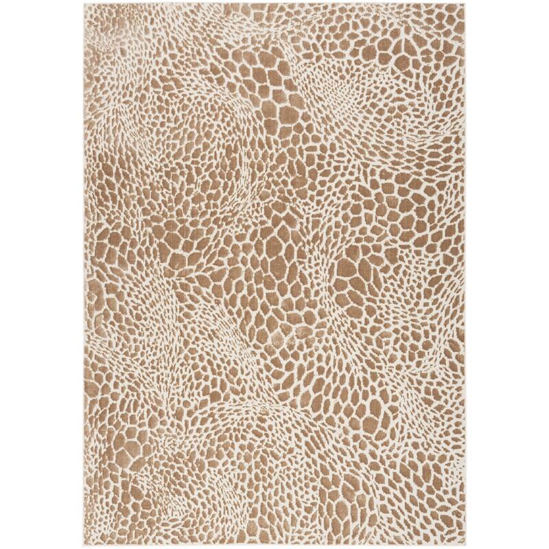 Nourison Desire Indoor only Abstract Geometric Area Rug - Camel/Silver - 6' x 9' - Rectangle