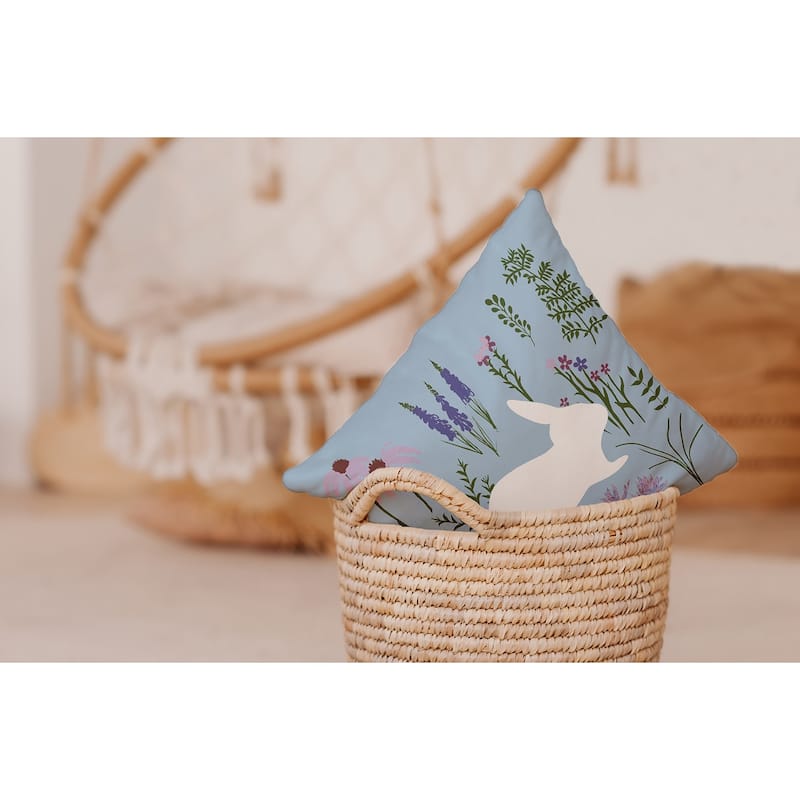 Spring Meadow Bunny Accent Pillow