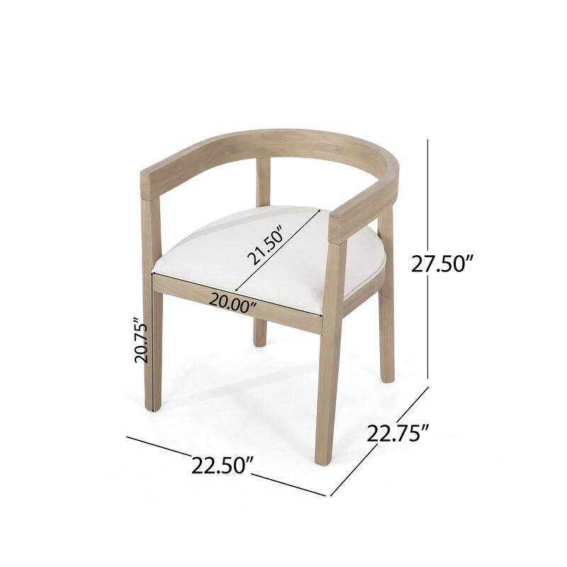 Christopher Knight Home - Thalassia Upholstered 6 Rubberwood Club Chairs and Rectangular Table Dining Set