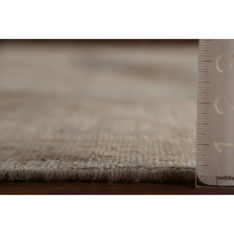 Grey Vegetable Dye Oushak Turkish Area Rug Hand-Knotted Wool Carpet - 8'10"x 11'8"