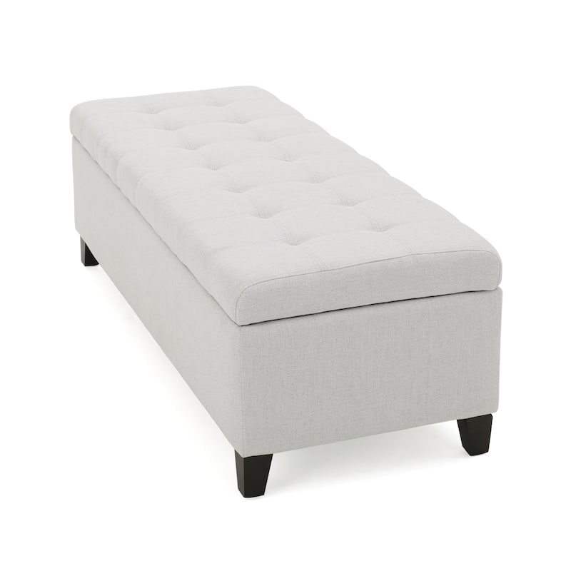 50.75" Storage Ottoman Bench, Tufted Ottoman with Storage for Living Room, Large End of Bed Ottomans, Modern Entryway Benchs