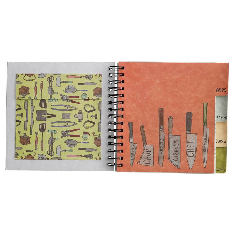 Spiral Bound Paper Recipe Journal with Patterns