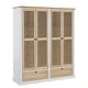 preview thumbnail 3 of 10, 4 Shutter Door Wardrobe Armoire Closet with 2 Drawers