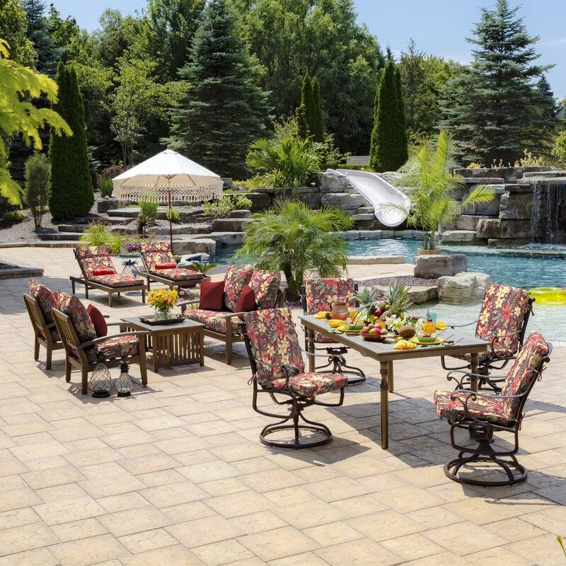 ARDEN Ruby Clarissa Tropical Outdoor Deep Seat Cushion Set - 24 W x 24 D in.
