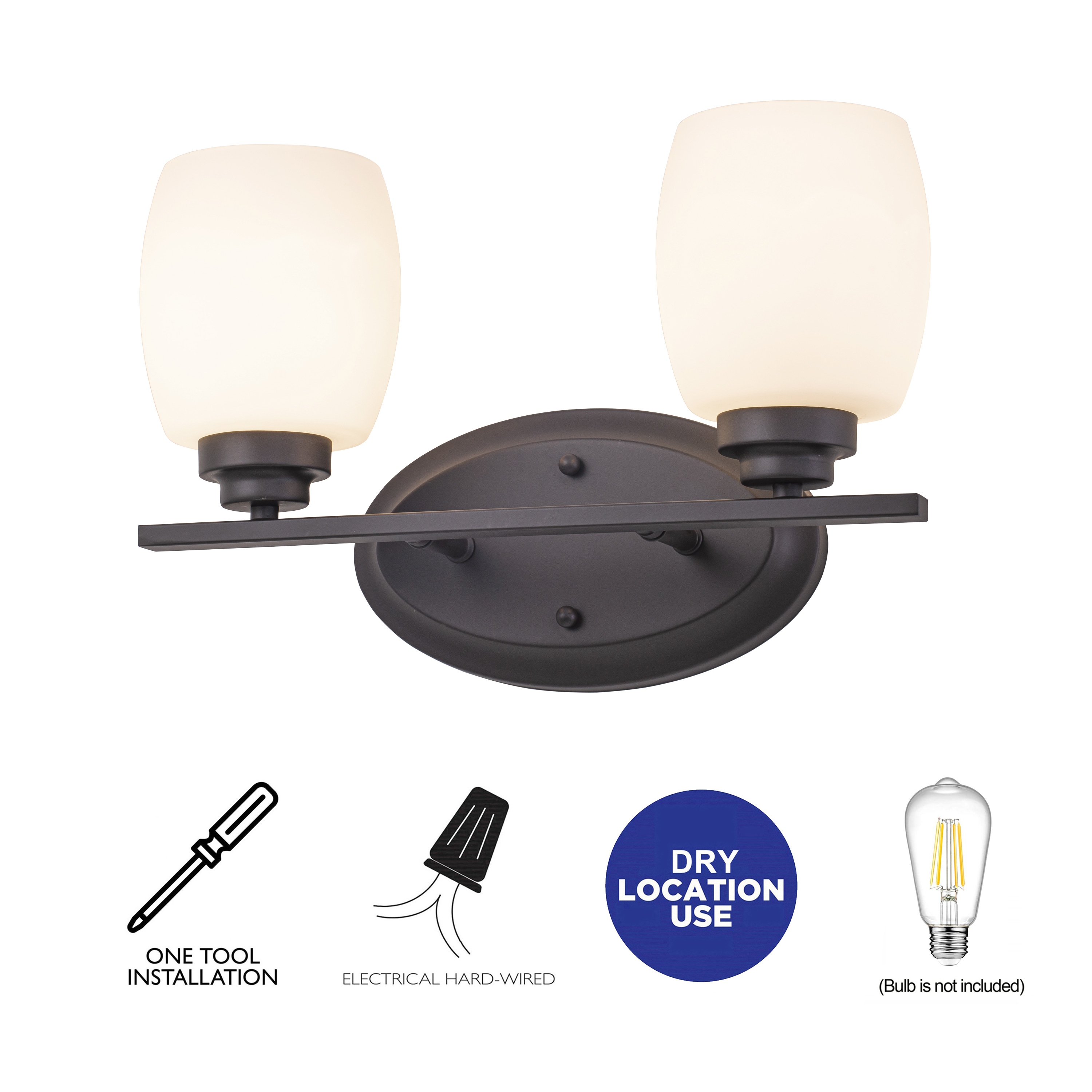 C Cattleya Vanity Light Indoor Wall Sconce Light with White Opal Glass