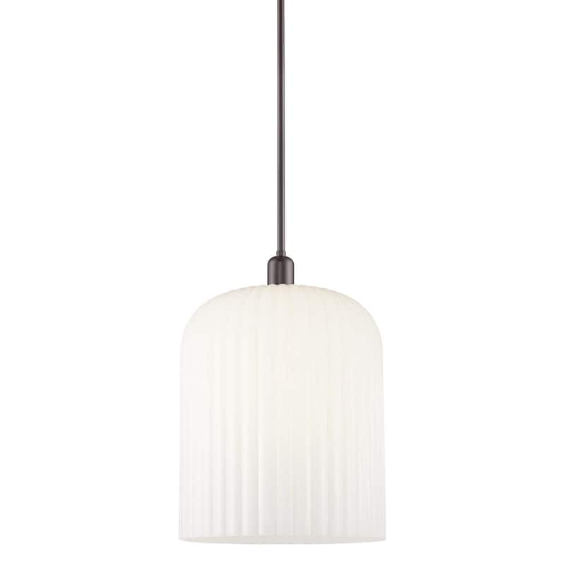 Innovations Lighting 716-3S-18-12 Bridal Veil Pendant Bridal Veil 3 - Oil Rubbed Bronze / Gloss White