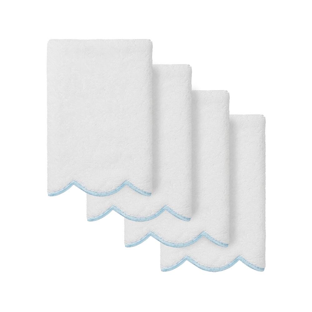 Authentic Hotel and Spa 100% Turkish Cotton ADORNIA Scallop Fingertip Towel Set