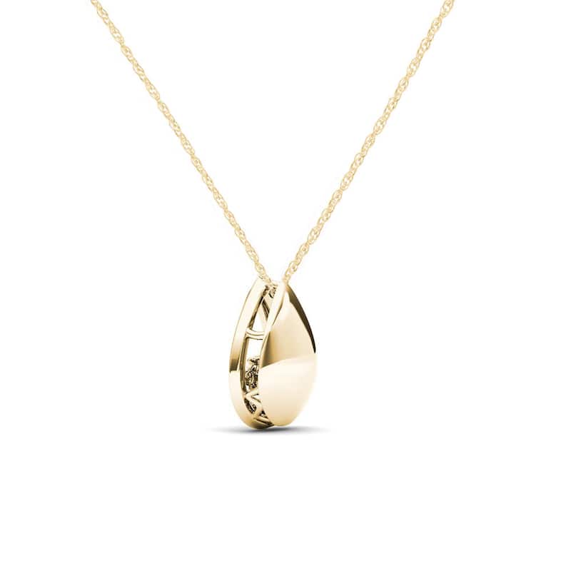1/20ct TDW Dancing Diamond Pendant Necklace in 10K Yellow Gold for Women