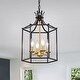 preview thumbnail 1 of 10, Black and Antique Gold 4-Light Lantern Statement Pendant