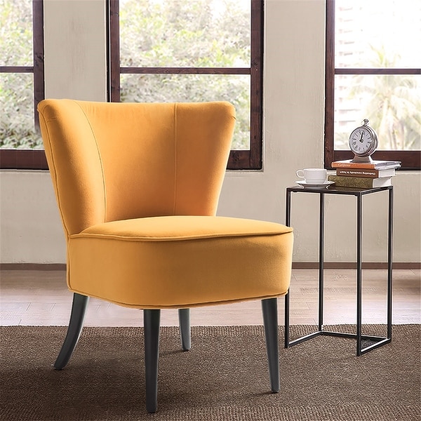Emille Velvet Armless Wingback Chair - 23.8"wx26"dx28.9"h. Opens flyout.