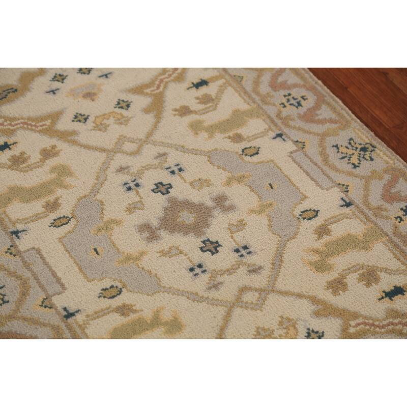 Oushak Style Runner Rug Hand-Knotted Wool Carpet - 2'7"x 7'10"