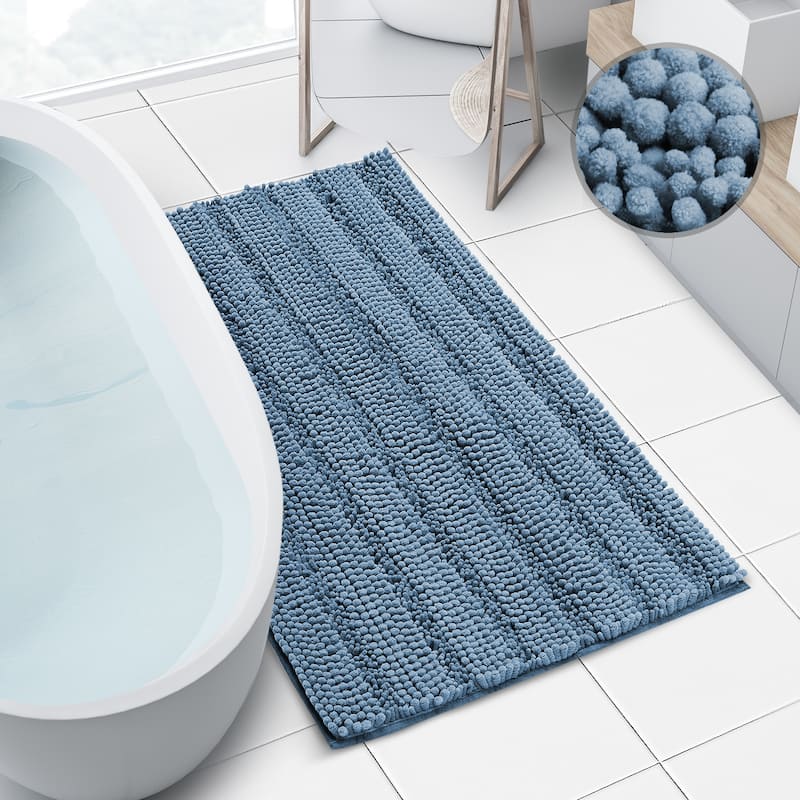 Clara Clark Chenille Extra Soft and Absorbent Bath Mat - Non Slip Fast Drying Bath Rug Set