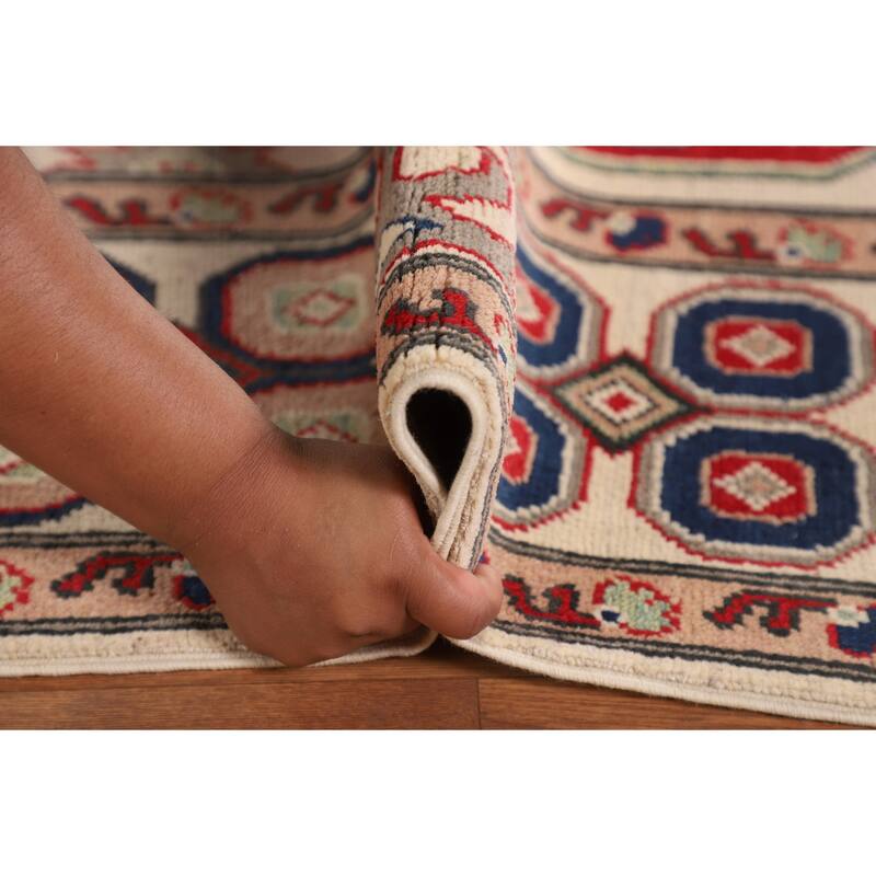 Geometric Kazak Oriental Area Rug Handmade Dining Room Wool Carpet - 6'6" x 10'0"