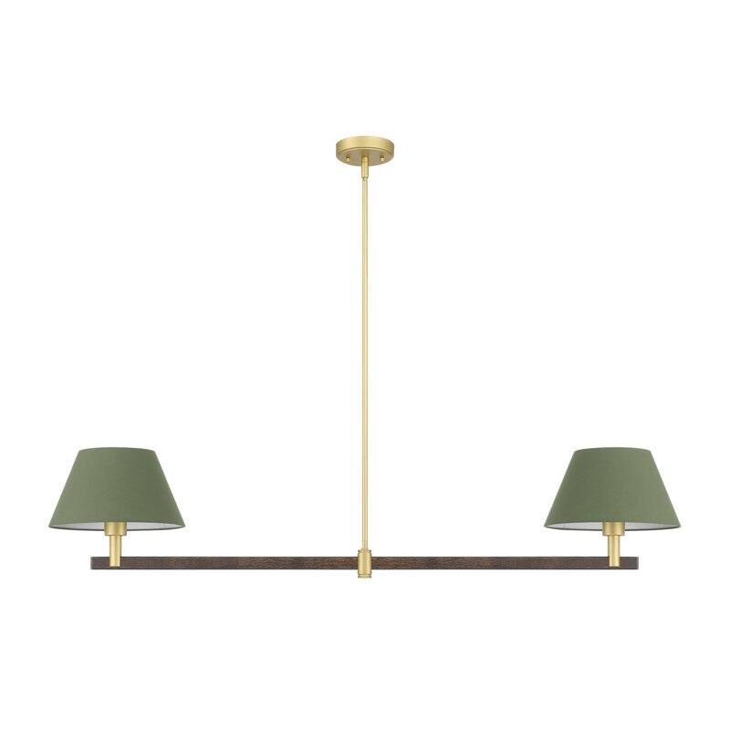 Acroma - 2 Light Gold Dimmable Lamp Shade Chandelier - N/A