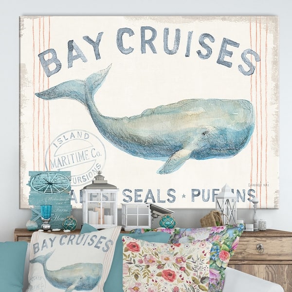slide 2 of 6, Designart "RW Floursack Nautical I" Cottage Canvas Wall Art 20 in. wide x 12 in. high