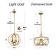 Rella Modern Gold Chandelier Candle Lights Turnable Globe Circles Cage Ceiling Light Dimmable