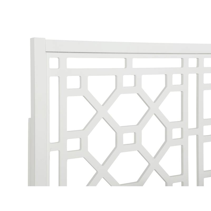 Classic Chippendale White Headboard for Queen/Full Bed