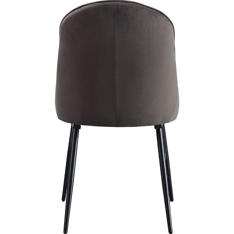 Fabric Upholstered Side Chair, Set of 2, Gray and Black