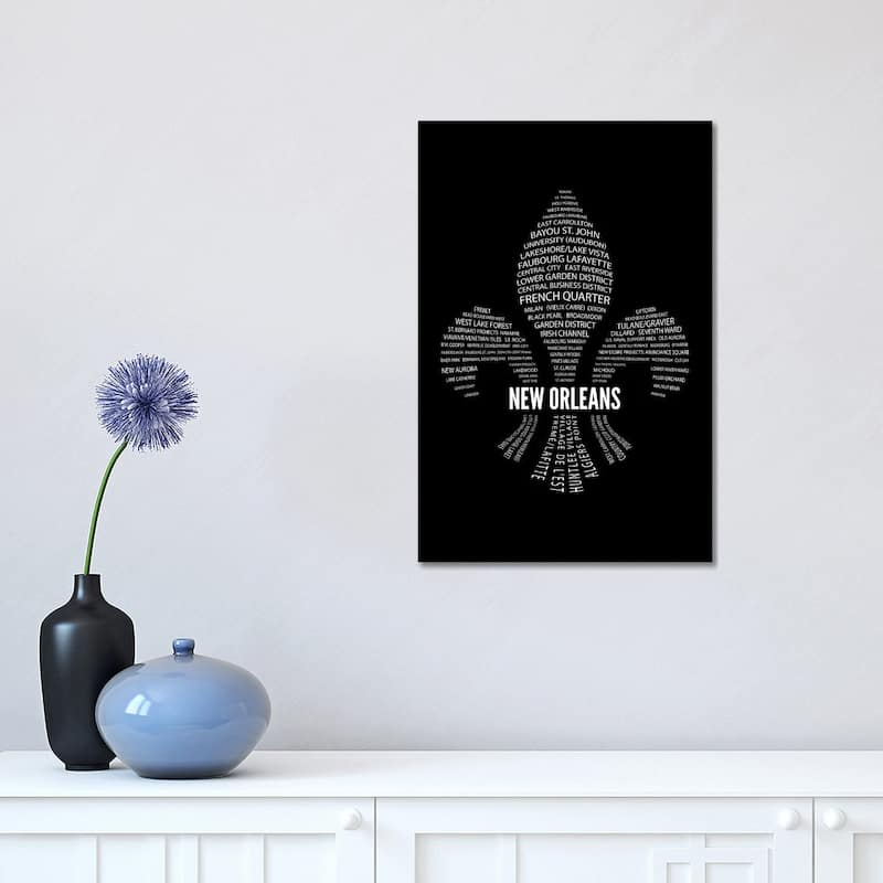 iCanvas "New Orleans Fleur-De-Lis Neighborhoods" by Benton Park Prints Canvas Print - 18x12x1.5