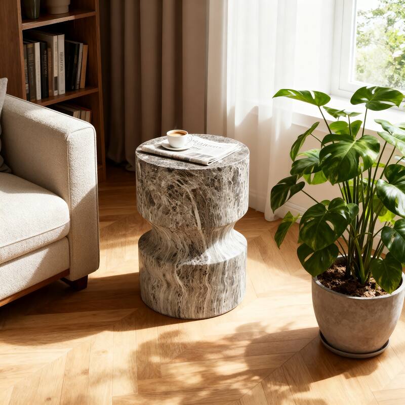 Modern Small Round Side Table Tree Stump Garden Stool indoor and Outdoor