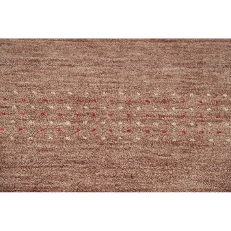 Tribal Gabbeh Indian Runner Rug Handmade Brown Oriental Wool Carpet - 2'8" x 10'0"