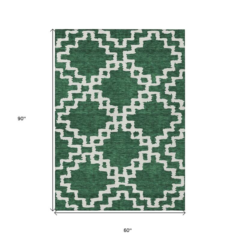 HomeRoots Geometric Transitional Rectangle Outdoor Rug