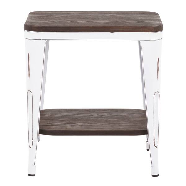 slide 2 of 14, Carbon Loft Samira Industrial Wood and Metal End Table vintage white/espresso