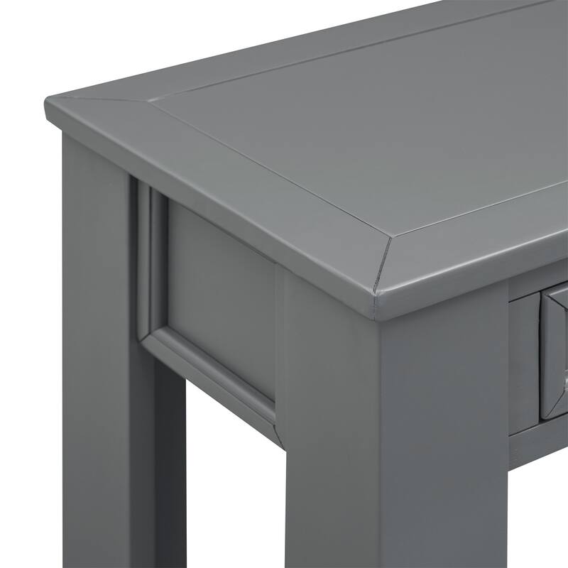 Merax Rustic Console Table with Storage Drawers and Bottom Shelf