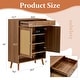 preview thumbnail 5 of 6, Multi-functional Modern Minimalist Walnut-Colored MDF Shoe Cabinet - Perfectly Blends into Nordic, and Industrial Style Homes