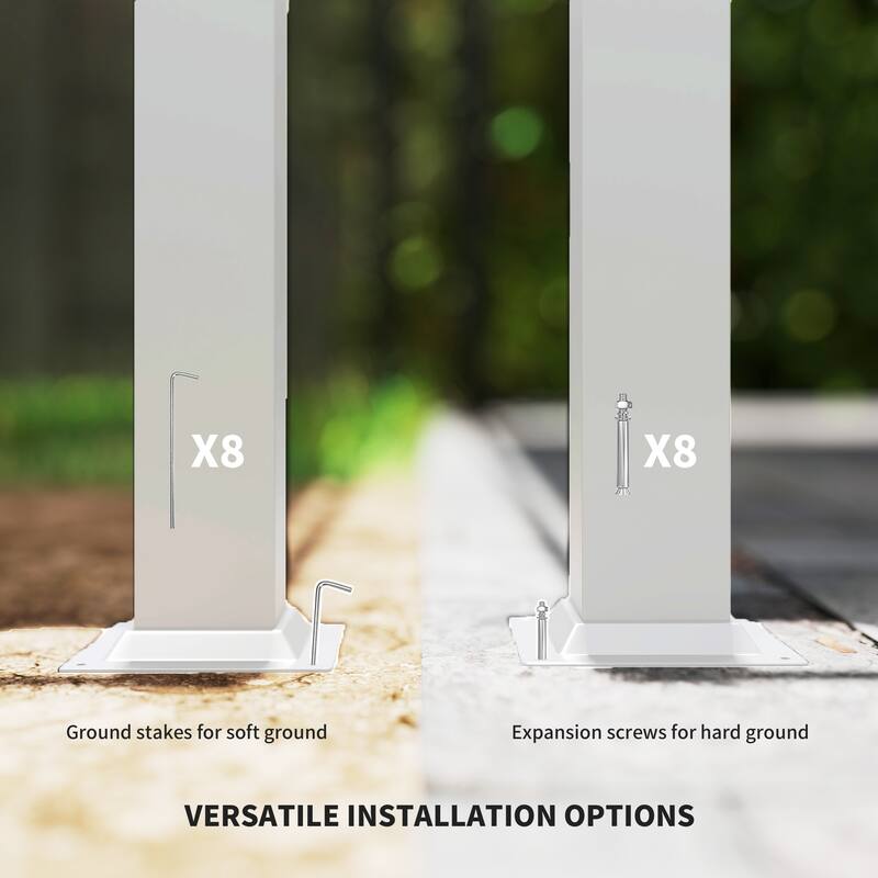 GDFStudio - Vincent Modern Outdoor Pergola with Retractable Canopy and Secure Magnetic Design