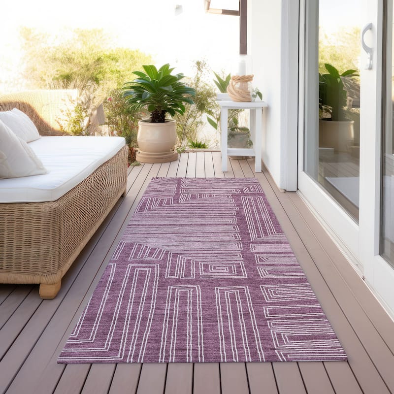 Machine Washable Indoor/ Outdoor Contemporary Stack Chantille Rug