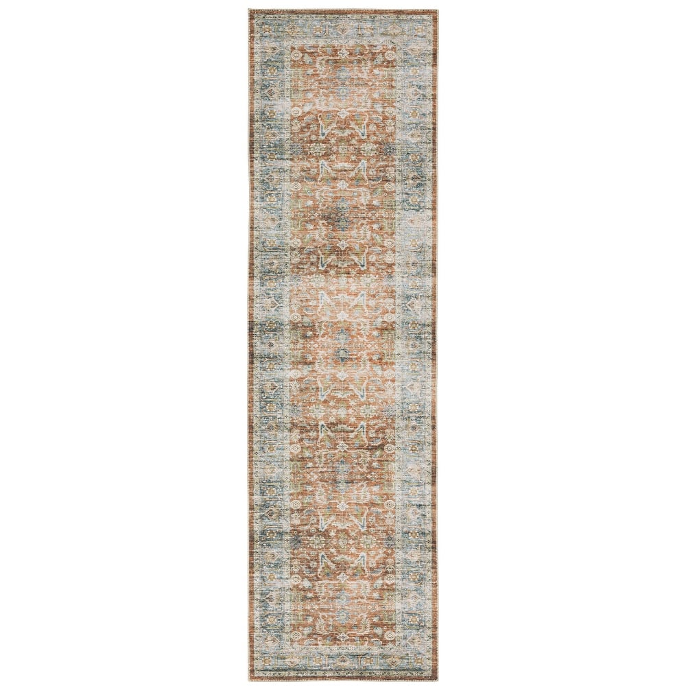 Vista Home Clarissa Washable Bordered Oriental Indoor Area Rug Mat
