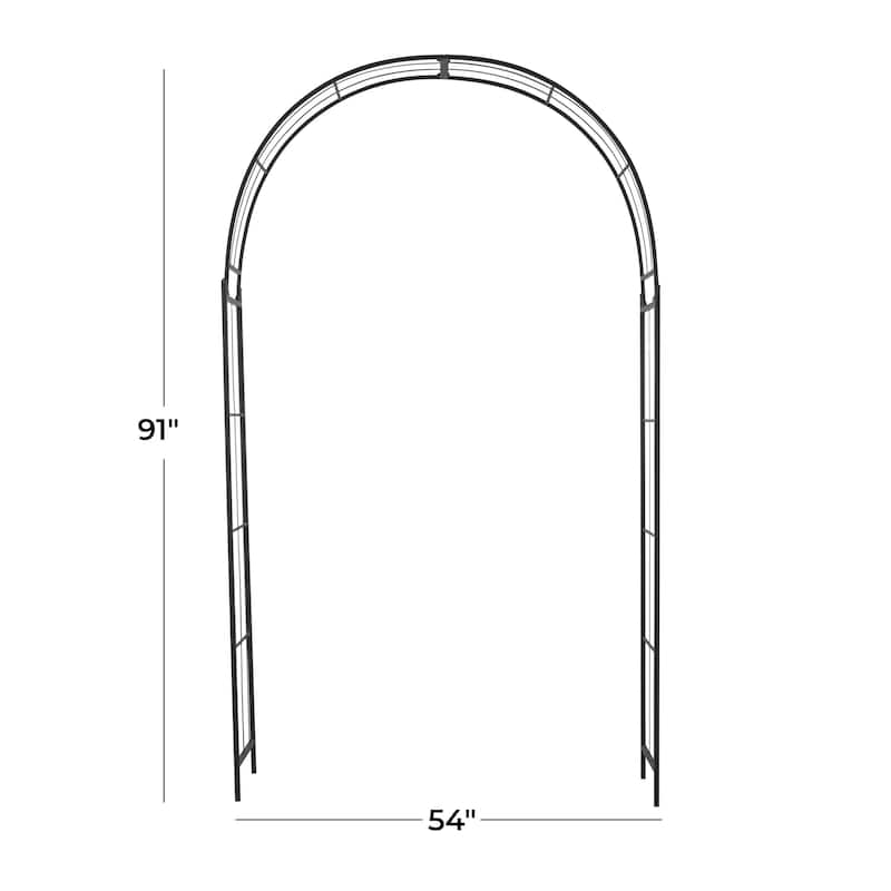 Metal Indoor Outdoor Arched Garden Arbor with Lattice Work Sides - Black or White - Roche River Decor