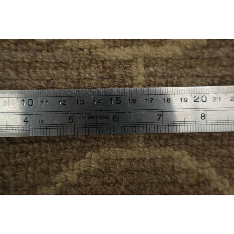 Hand Knotted Oriental 100% Wool Carpet Modern Geometric Brown Nepalese Area Rug - 8' 0'' X 5' 0''